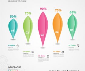 Abstract infographics number options template vector 05