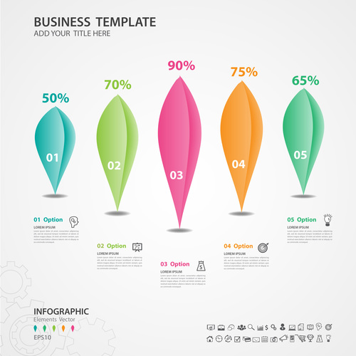 Abstract infographics number options template vector 05