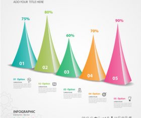 Abstract infographics number options template vector 06