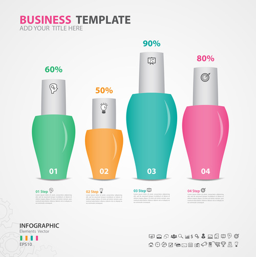Abstract infographics number options template vector 07