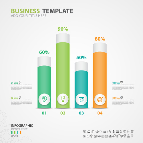 Abstract infographics number options template vector 08