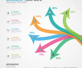 Arrow options infographics elements diagram vector 06