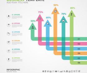 Arrow options infographics elements diagram vector 09