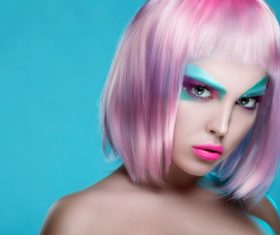 Avant-garde fashion girl makeup Stock Photo 03