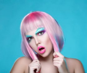 Avant-garde fashion girl makeup Stock Photo 06