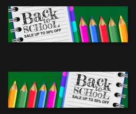 Back to school banner set vector 02