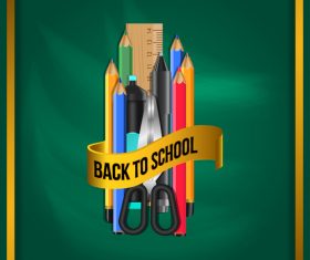 Background back to school set vector 01