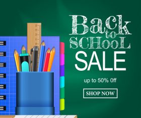 Background back to school set vector 02