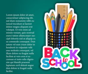 Background back to school set vector 03
