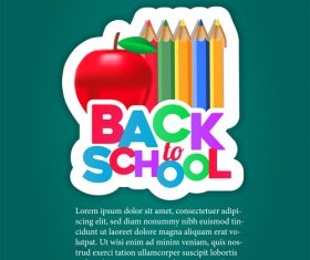 Background back to school set vector 04