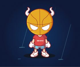 Basketball cartoon character vector
