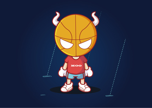Basketball cartoon character vector