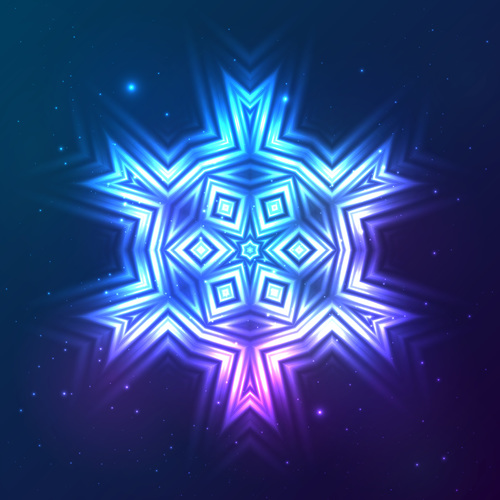 Beautiful cosmic snowflake background vectors 16