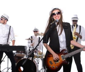 Beautiful female singer Stock Photo 01