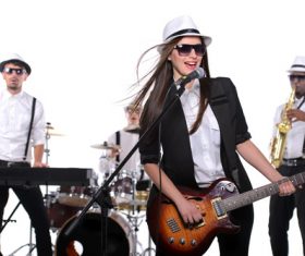 Beautiful female singer Stock Photo 02