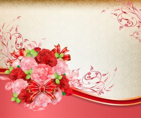Beautiful flower greeting card template vector 01