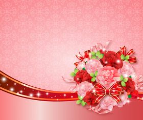 Beautiful flower greeting card template vector 02