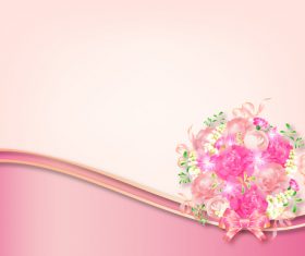 Beautiful flower greeting card template vector 03