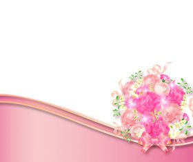 Beautiful flower greeting card template vector 04