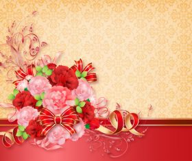 Beautiful flower greeting card template vector 06