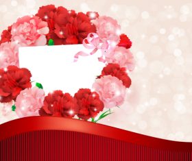 Beautiful flower greeting card template vector 09