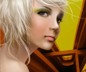 Beautiful girl character illustration vector