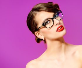 Beautiful woman wearing eyes Stock Photo 02