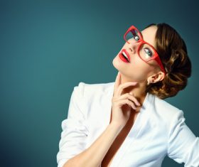 Beautiful woman wearing eyes Stock Photo 05