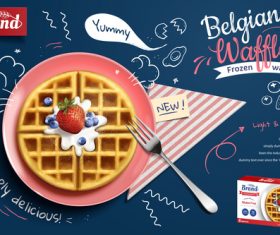 Belgian wattle poster template vector 01