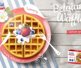 Belgian wattle poster template vector 02