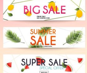 Big sale summer banners vector