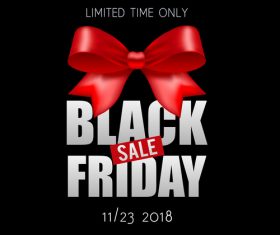 Black Friday sale backgrounds with red bows vector 01