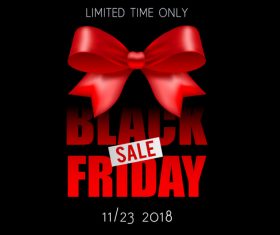 Black Friday sale backgrounds with red bows vector 02