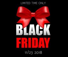 Black Friday sale backgrounds with red bows vector 03