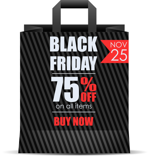 Black Friday sale backgrounds with shopping bag vector