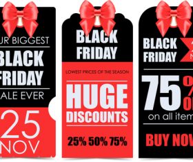 Black Friday sale discount vertical banners template vector