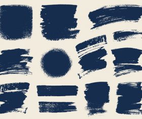 Black stains brush illustration retro vector material 01