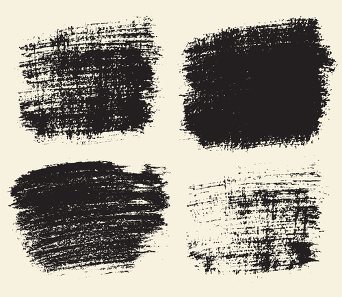 Black stains brush illustration retro vector material 03