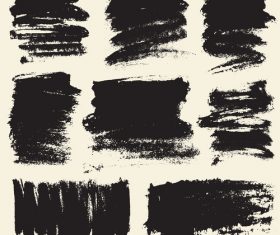 Black stains brush illustration retro vector material 04
