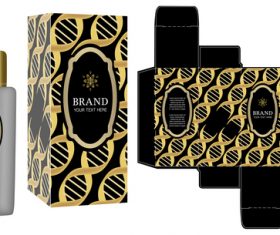 Black with golden package box with cosmetic vector