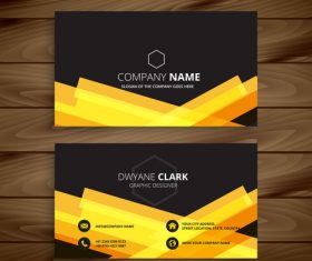 Black with yellow business card template vector