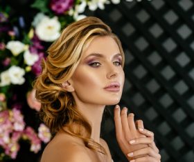 Blonde woman with makeup Stock Photo 01
