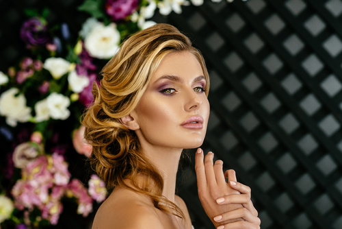 Blonde woman with makeup Stock Photo 01