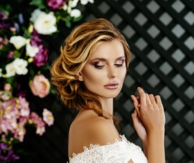 Blonde woman with makeup Stock Photo 02