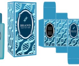 Blue package box with cosmetic vector