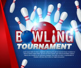 Bowling tournament poster design vector 02