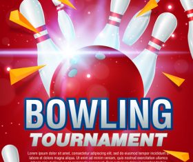Bowling tournament poster design vector 04