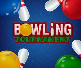 Bowling tournament poster design vector 05