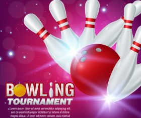 Bowling tournament poster design vector 09