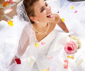 Bride wedding photos in different scenes Stock Photo 02